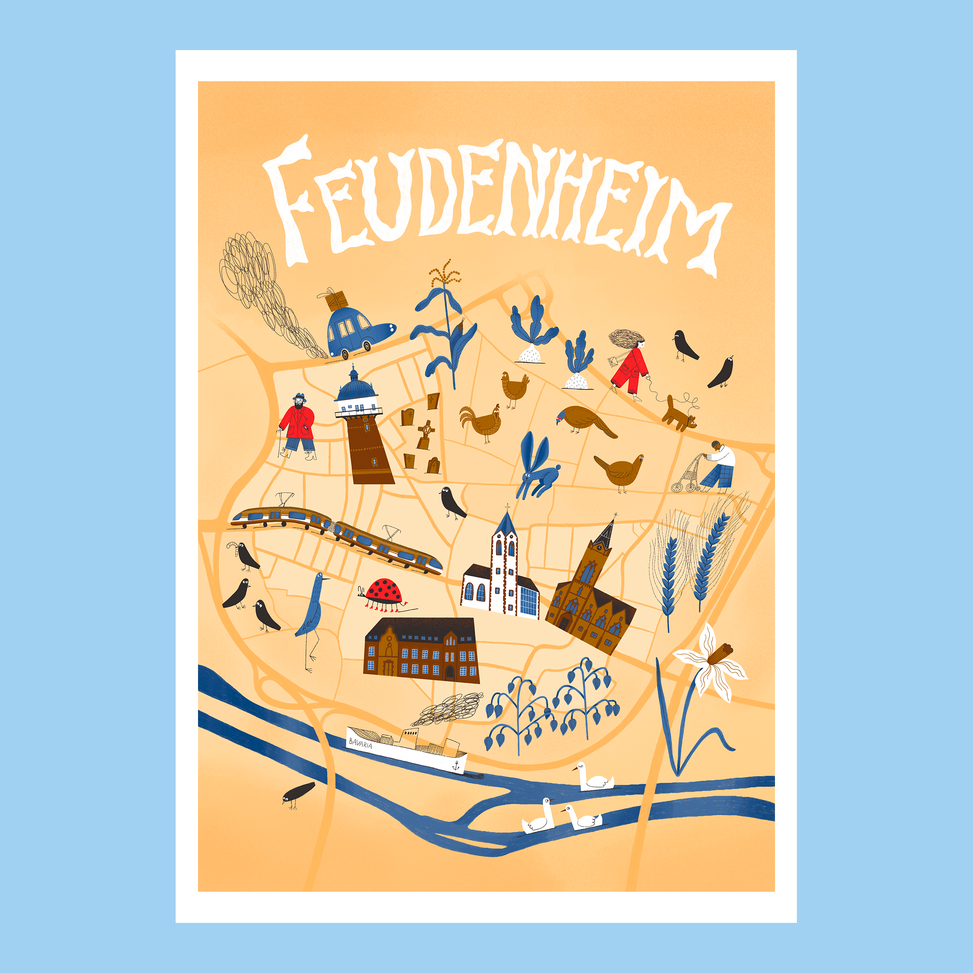 Feudenheim Illustrated Map