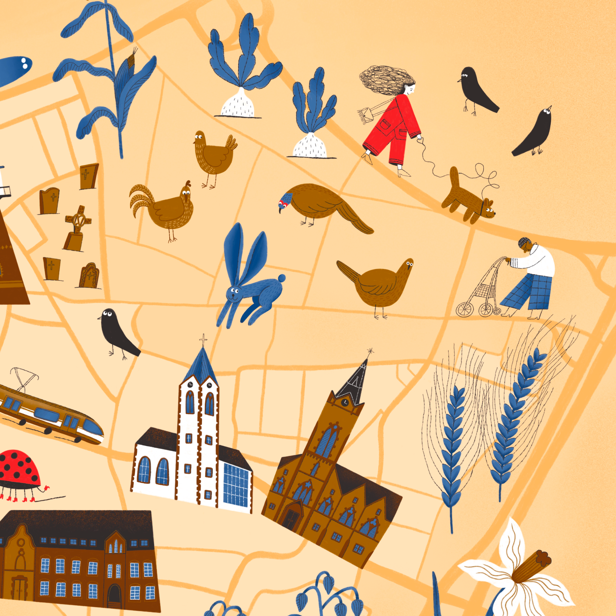 Feudenheim Illustrated Map